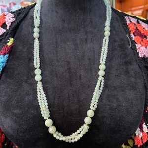 Mint Green Glass Bead Necklace